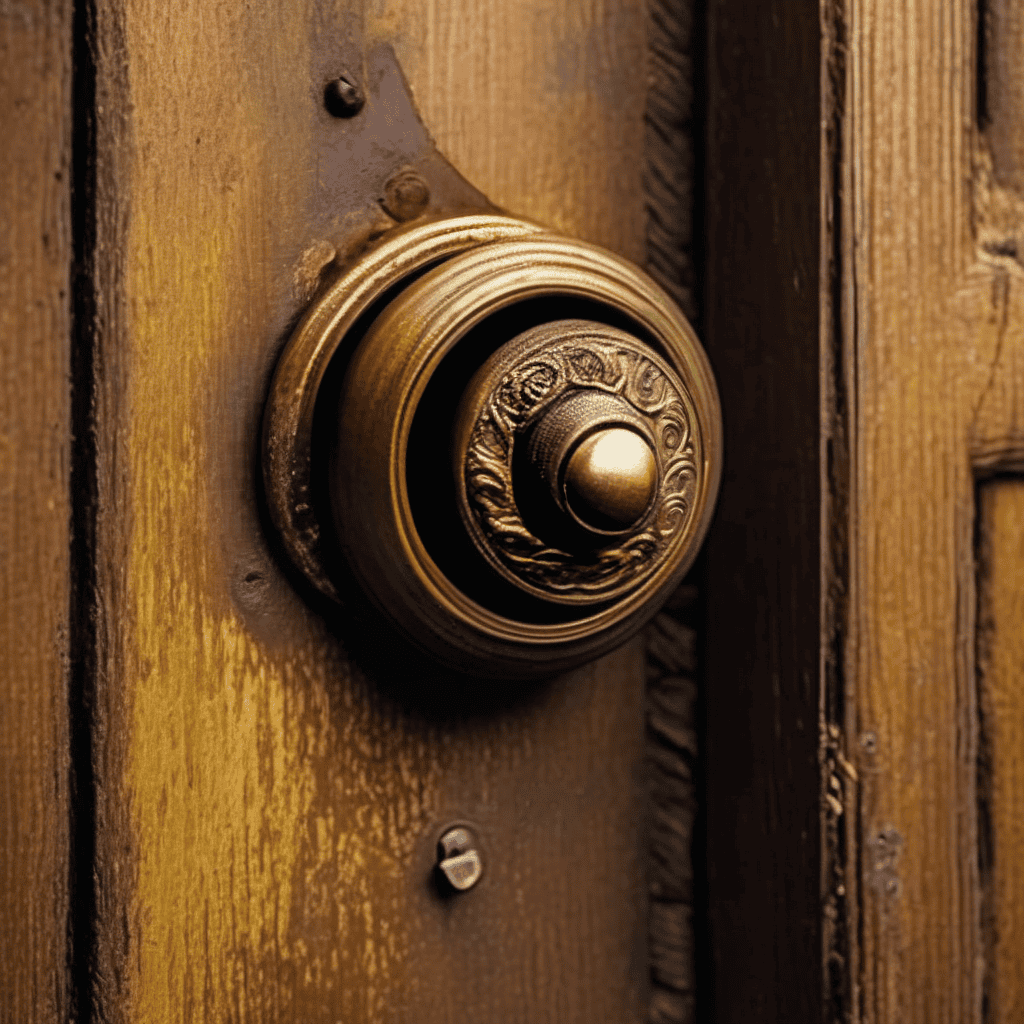 Broken Door Knob of a wooden door