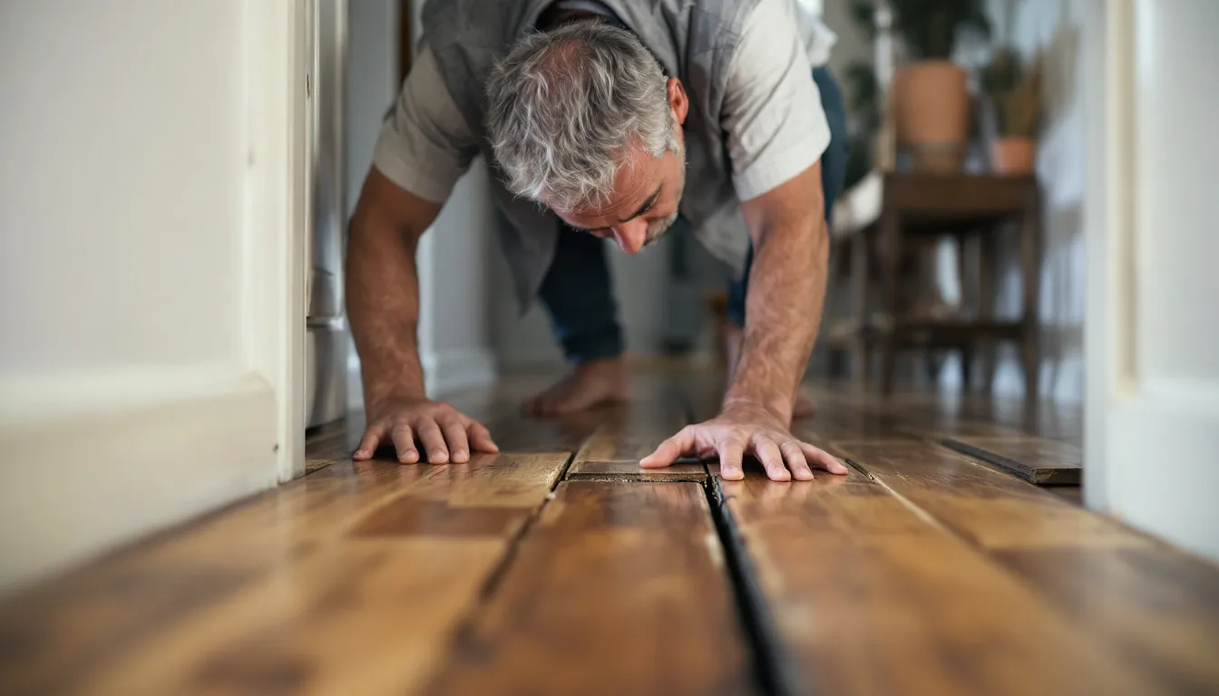 Inspecting Creaky Floorboard