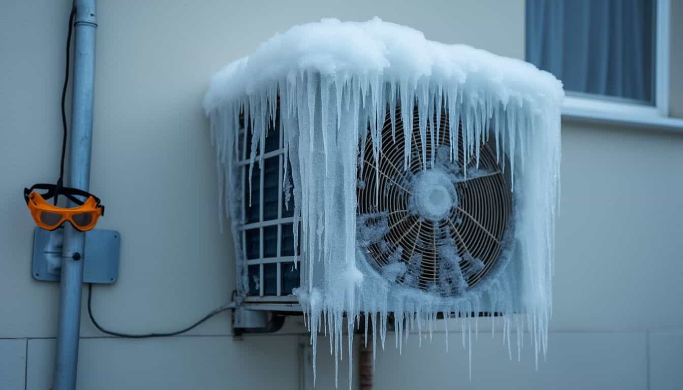 Outdoor air conditioner frozen up